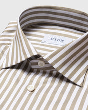 Load image into Gallery viewer, ETON 10000387465 GREEN STRIPE TWILL SLIM SC SHIRT
