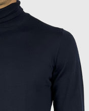 Load image into Gallery viewer, VISCONTI W23R NAVY WOOL ROLL NECK / POLO NECK
