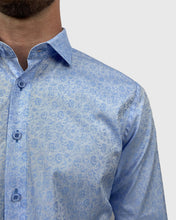 Load image into Gallery viewer, VINCENT &amp; FRANKS S194S6720-03 BLUE JACQUARD SLIM SC SHIRT
