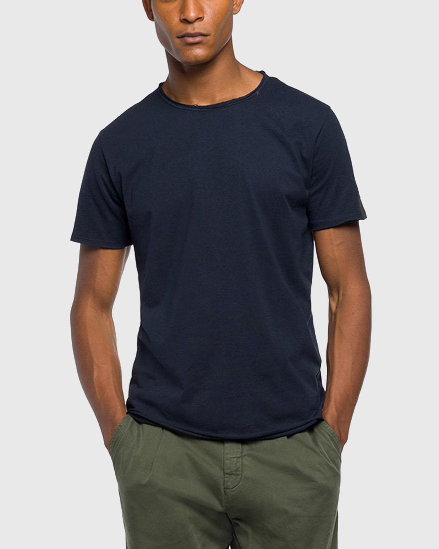 REPLAY M35902660576 NAVY CREW-NECK TEE