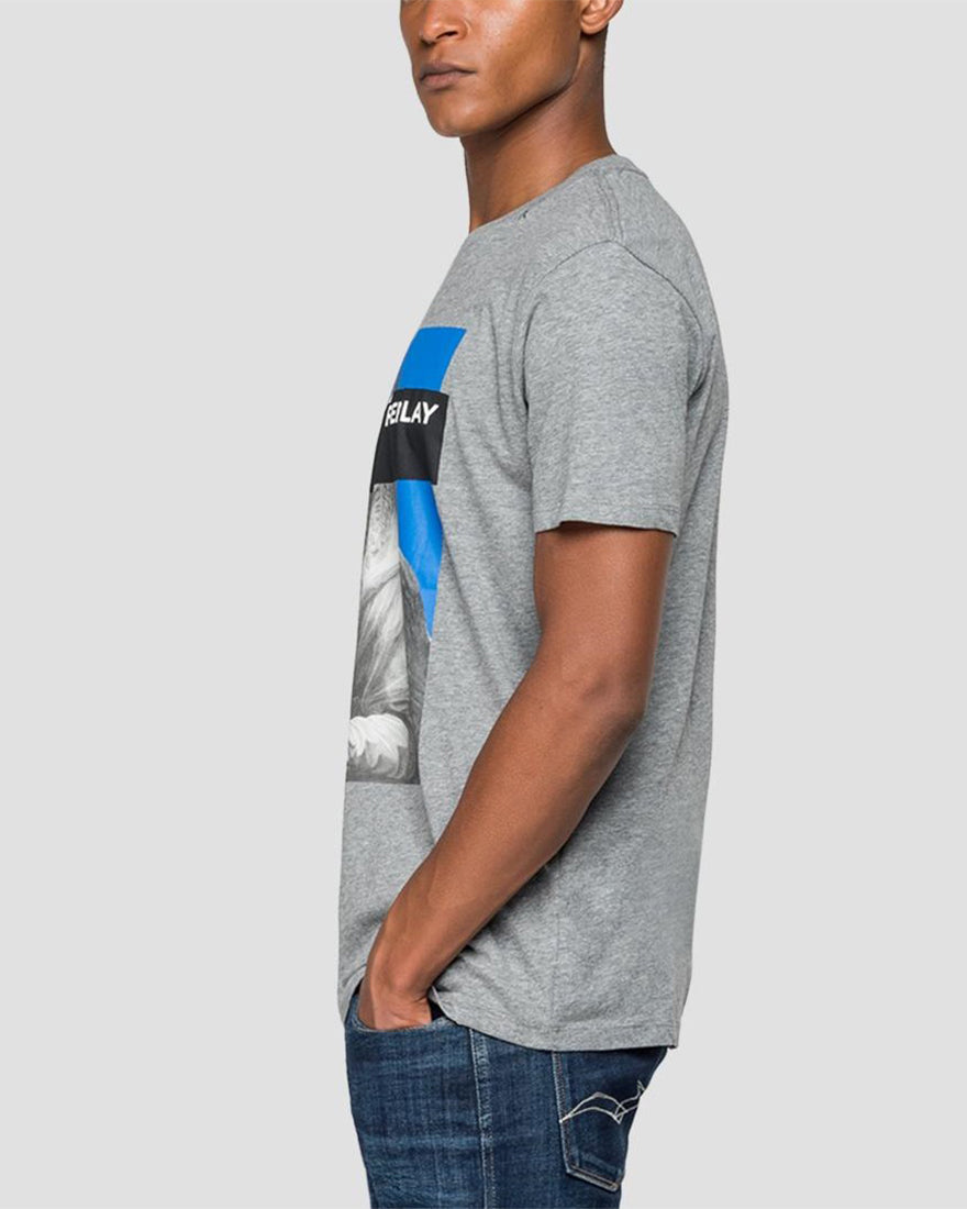 REPLAY M38552660 GREY MONA-LISA CREW T-SHIRT